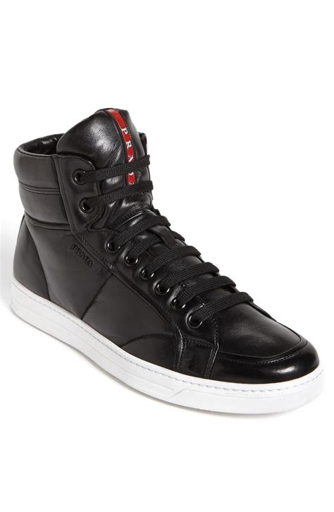 prada black white|high top black prada sneakers.